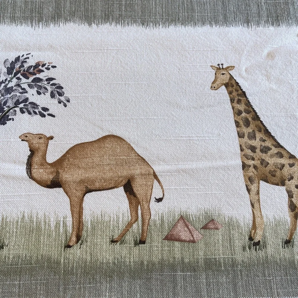Vintage Waverly Fabric Animal Walk Jungle Safari Childrens Print Nursery Pillows